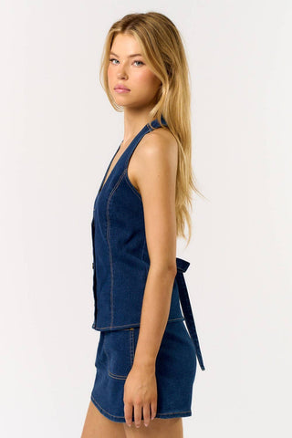 Cutesy Denim Halter Vest