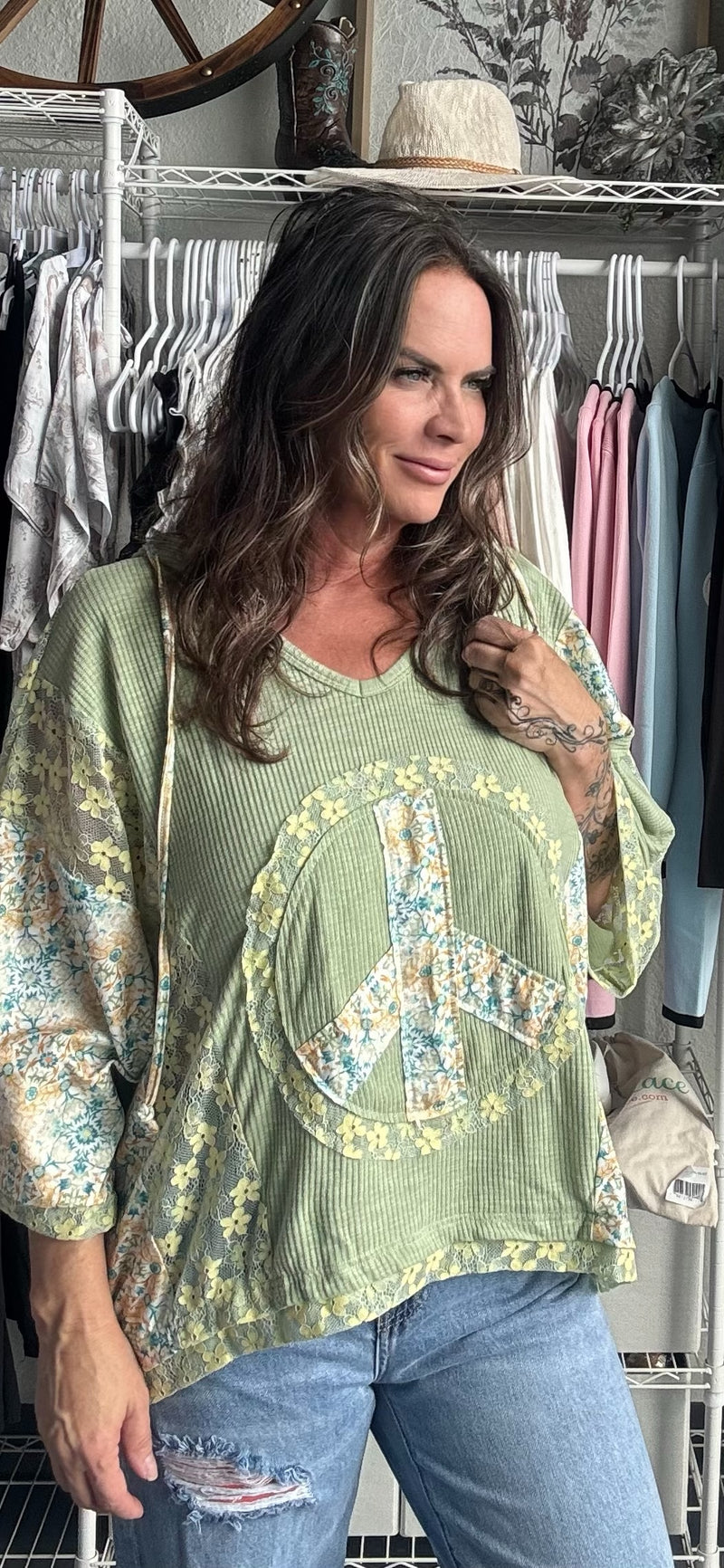 Lace & Floral Patchwork Hoodie