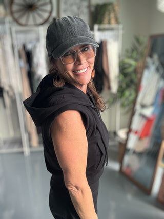 Fleece Cropped Hooded Vest