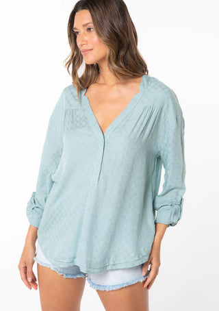 Checkered Me Out Jacquard Blouse