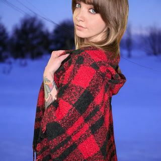 Plaid Ruana Hoodie