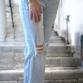Distressed Flare Jeans