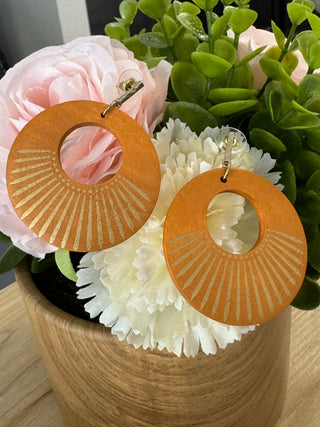 Golden Hour Wooden Earrings