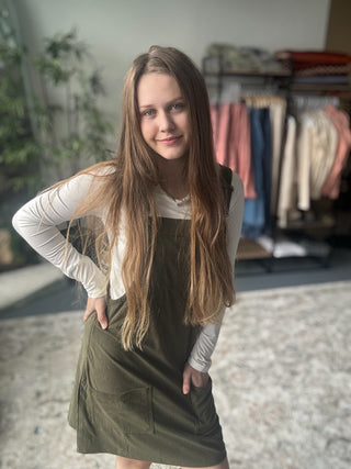 Cute Corduroy Overall Dress