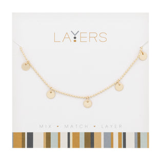 Gold Flat Disc Layers Necklace
