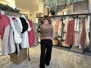 Striped Mock Knit Sweater