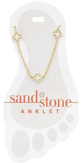 Lucky Wash Clover Dangle Anklet