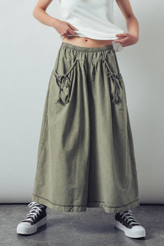Tidal Drawstring Wide Leg Culottes