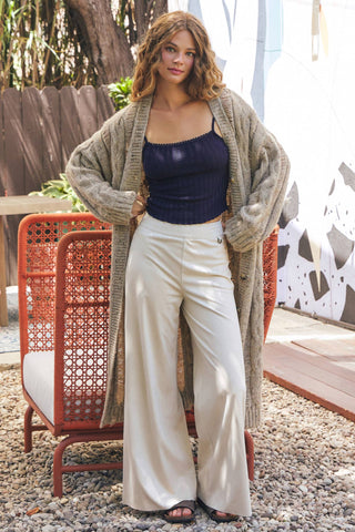 CLASSY SUEDE WIDE PANTS