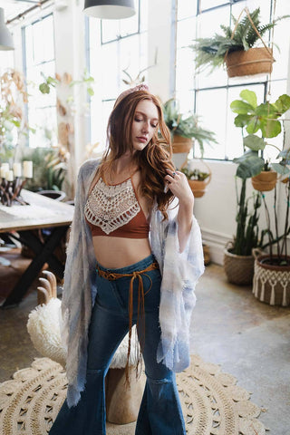 Crochet Lace High Neck Crop Top