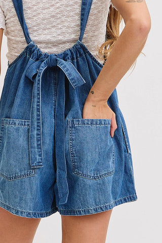 Lovely Denim Overall Romper
