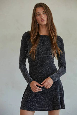 Glimmer Long Sleeve Mini Dress