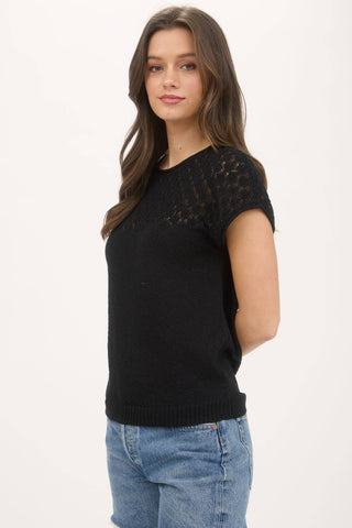 Cozy Grace Eyelet Yoke Knitwear