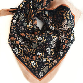 Midnight Garden Silk Bandana Scarf