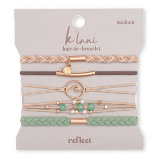 Reflect Gold Wave with Beachy Neutrals Hair Tie Bracelets