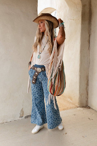 Onyx Oval Western Belt with Riveted Detail - Brown | Laciann Collective