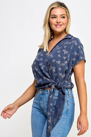 Falling for Indigo Blouse