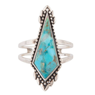 Anemone Blue Turquoise and Silver Statement Ring