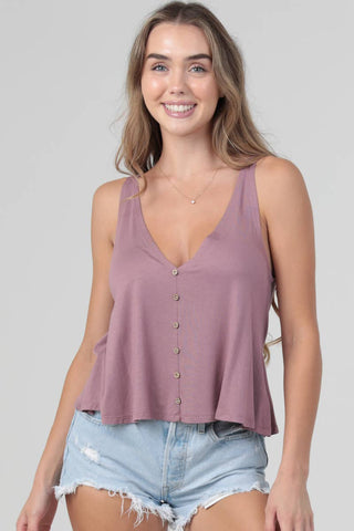 V-Neck Swingy Open Back Tank Top