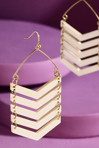 Wooden Chevron Earrings