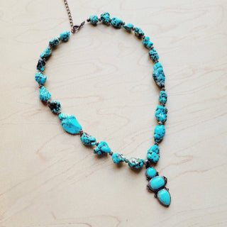 Blue Turquoise & Copper Necklace with Turquoise Pendant