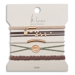 Climb Natural Colors with Gold Mountain Accent Hair Tie Bracelets