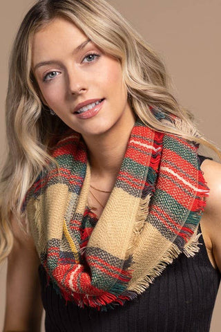 Classic Woven Plaid Infinity Scarf