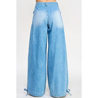 Ankle Drawstring Denim Pants