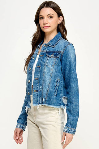 Wildflower Distressed Crop Jacket