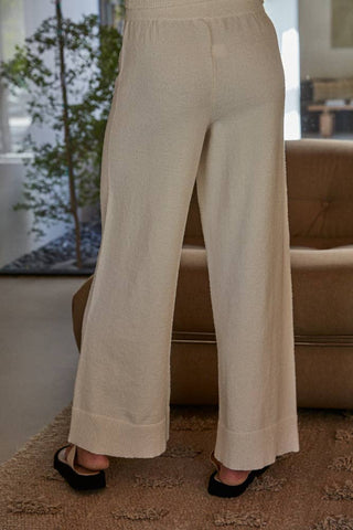 Knit Sweater Cotton Nylon Polyester Wide Leg Pants