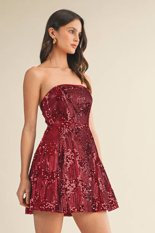 Holiday sequin mini dress
