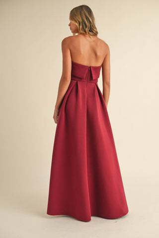 Structured Scuba Corset Dress – Maxi Length, Party-Ready Slit