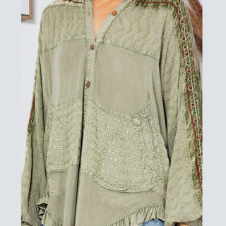 Bohemian Elegance Stonewashed Rayon Top
