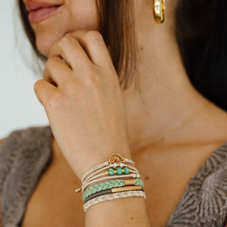 Reflect Gold Wave with Beachy Neutrals Hair Tie Bracelets
