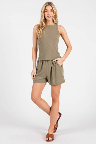 Canyon Thermal Elastic Waist Casual Shorts (Top Sold Separately)