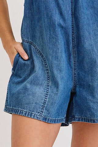 Lovely Denim Overall Romper
