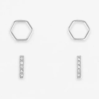 Dusk Hex Duo Stud Earrings