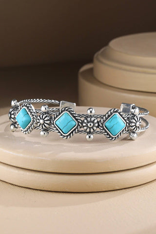 Western Semi Stone Square Wire Bangle