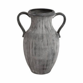 Black Dolomite Amphora Weathered Vase, 15 in.