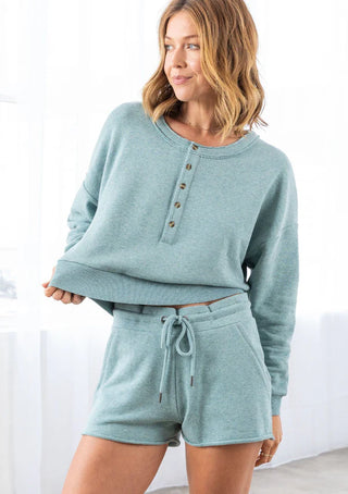 Pebble Beach Button Front Sweatshirt