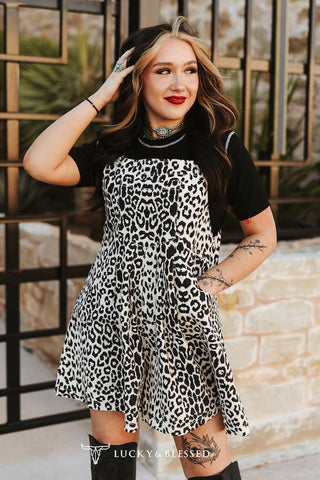 Wild Canyon Leopard Overall Mini Dress
