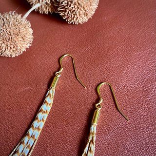 Mini Feather Earrings - Ginger Grizzly / Gold