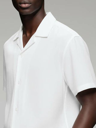 Men's Linen blend Shirt (White))