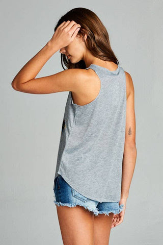 Free Spirit Print Graphic Tank Top