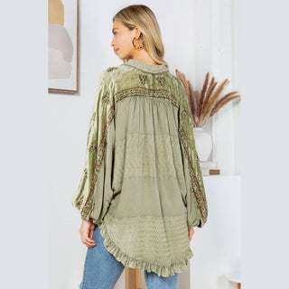 Bohemian Elegance Stonewashed Rayon Top