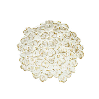 Mae Embossed Floral Jewelry Trinket Dish White Cast Iron