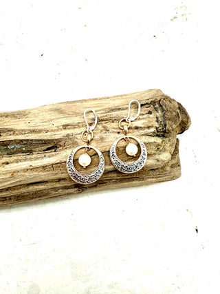 Earring Filigree with Glass Pearl Drop Bead AlloyMulti Metal