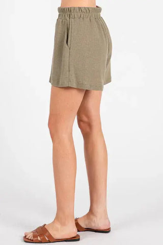 Canyon Thermal Elastic Waist Casual Shorts (Top Sold Separately)