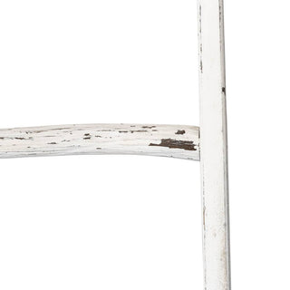 White Wooden Coastal Decorative Ladder, 76 in.