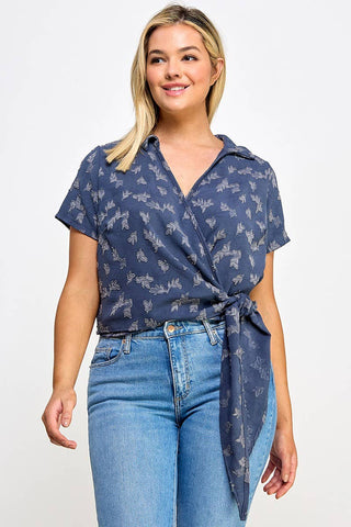 Falling for Indigo Blouse